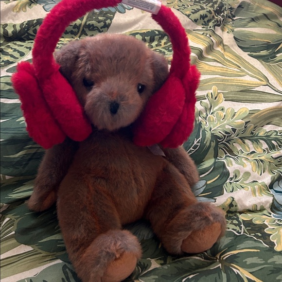 Red Plush Ear Muffs - Picture 4 of 7